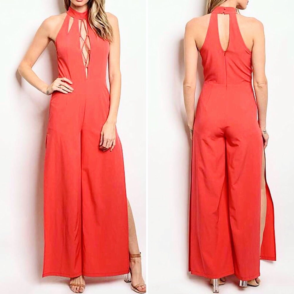 NWT ❤️ALICE + OLIVIA INSPIRED Lace Front Jumpsuit